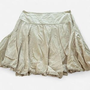 Vintage y2k cotton cream ivory ruffle pleated skirt size large